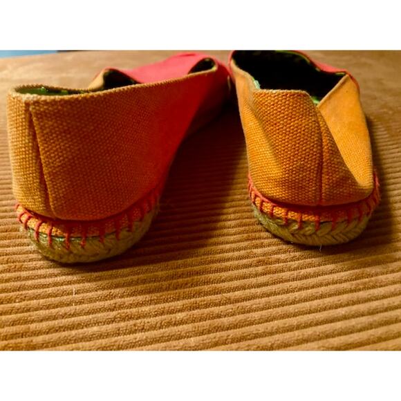 Bright Orange & Pink Colorblock Espadrille Flats By Rachel Roy - Size 7.5 - Picture 5 of 6